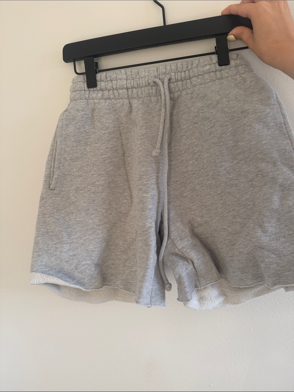 Aritizia Gray Fleece Drawstring Shorts